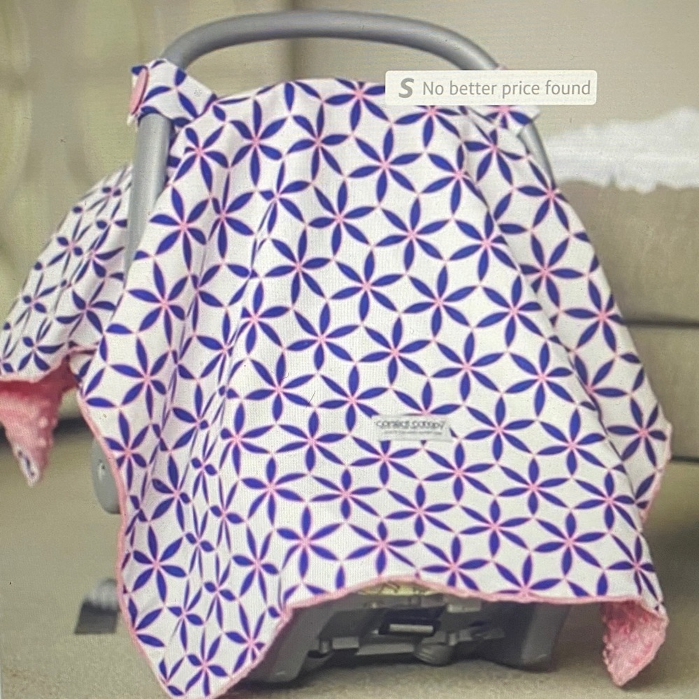 Canopy Couture Baby Car Seat Cover - Pink and Purple Kendra Geometric